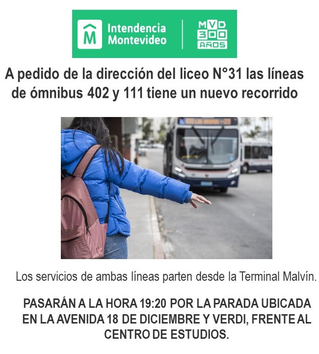 cambio de ruta 111 y 402 n